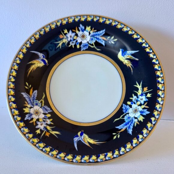 1930s Vintage Noritake Hand Painted Birds Floral Pedestal Dish Bowl - Picture 8 of 14